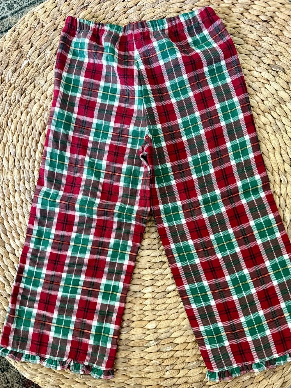 Janie and Jack Christmas Smocked Pajamas Sz 3 EUC